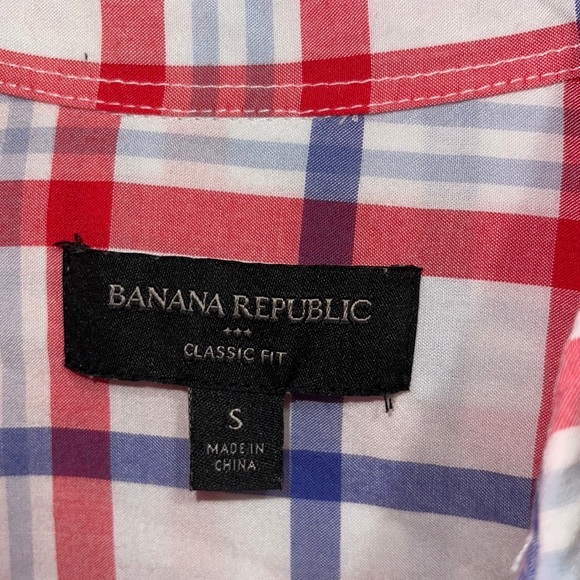 Banana Republic Women Red White Blue Long Sleeve Button-Down Shirt S. - Picture 3 of 3